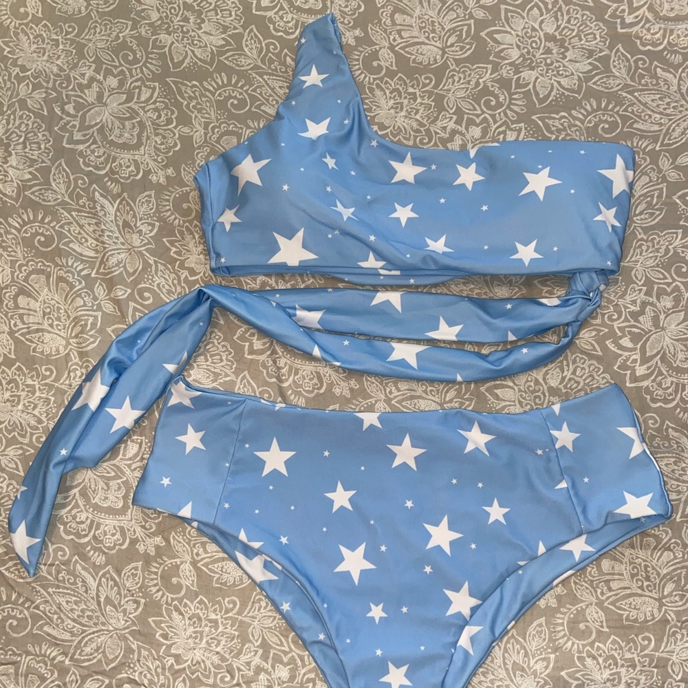 One Shoulder High Waisted Bikini Set